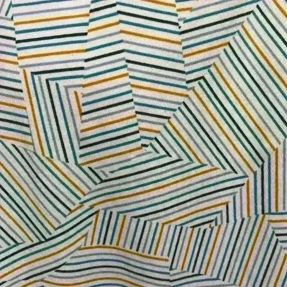 EUC Title Nine Womens Yes Dress Size M Blue Gold Abstract Built In Bra Athletic - Picture 2 of 13